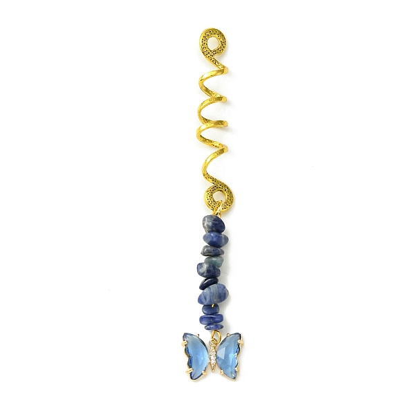PandaHall Alloy Dreadlocks Beads, Butterfly Glass and Natural Sodalite Chips Braiding Hair Pendants Decoration Clips, for Hair Styling..., Blue
PandaHall Alloy Dreadlocks Beads, Butterfly Glass and Natural Sodalite Chips Braiding Hair Pendants Decoration Clips, for Hair Styling..., Blue