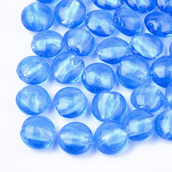 PandaHall Handmade Silver Foil Lampwork Glass Beads, Flat Round, Deep Sky Blue, 12~13.5x11.5~13.5x7.5~8.5mm, Hole: 1~2mm Silver Foil Flat...
PandaHall Handmade Silver Foil Lampwork Glass Beads, Flat Round, Deep Sky Blue, 12~13.5x11.5~13.5x7.5~8.5mm, Hole: 1~2mm Silver Foil Flat...