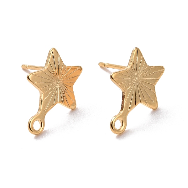PandaHall 201 Stainless Steel Stud Earring Findings, with Horizontal Loop and 316 Stainless Steel Pin, Star, Real 24K Gold Plated, 13x10mm...
PandaHall 201 Stainless Steel Stud Earring Findings, with Horizontal Loop and 316 Stainless Steel Pin, Star, Real 24K Gold Plated, 13x10mm...