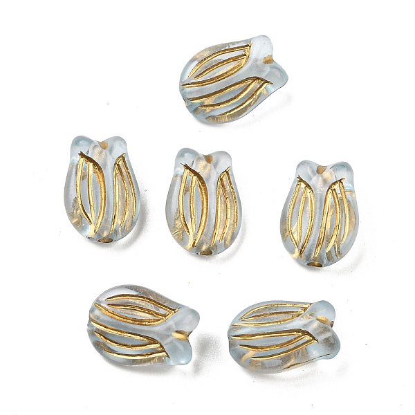 PandaHall Plating Transparent Acrylic Beads, Golden Metal Enlaced, Tulipa, Light Steel Blue, 16x11.5x7mm, Hole: 2mm, about 670pcs/500g...
PandaHall Plating Transparent Acrylic Beads, Golden Metal Enlaced, Tulipa, Light Steel Blue, 16x11.5x7mm, Hole: 2mm, about 670pcs/500g...