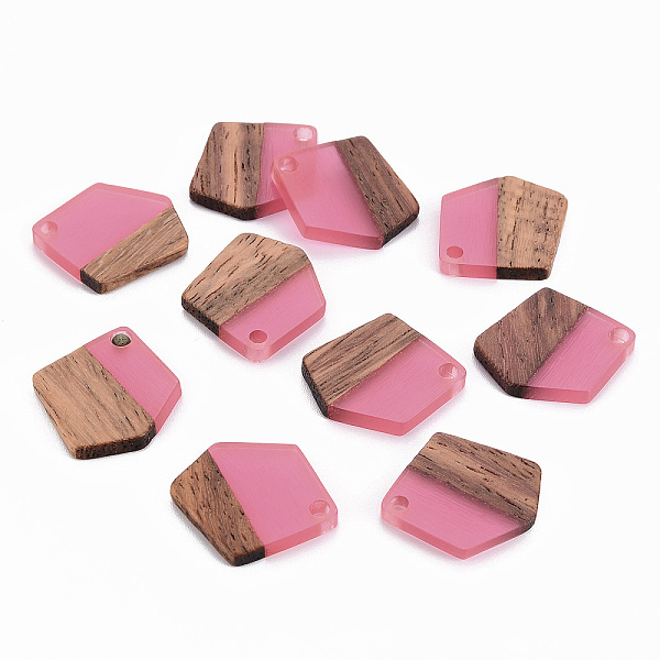 PandaHall Transparent Resin & Walnut Wood Pendants, Waxed, Polygon, Deep Pink, 20.5x18.5x3~4mm, Hole: 2mm Resin+Wood Polygon
PandaHall Transparent Resin & Walnut Wood Pendants, Waxed, Polygon, Deep Pink, 20.5x18.5x3~4mm, Hole: 2mm Resin+Wood Polygon