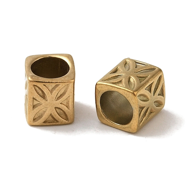 PandaHall Ion Plating(IP) 304 Stainless Steel European Beads, Large Hole Beads, Cuboid with Flower, Golden, 7x6x6mm, Hole: 4.5mm 304...
PandaHall Ion Plating(IP) 304 Stainless Steel European Beads, Large Hole Beads, Cuboid with Flower, Golden, 7x6x6mm, Hole: 4.5mm 304...
