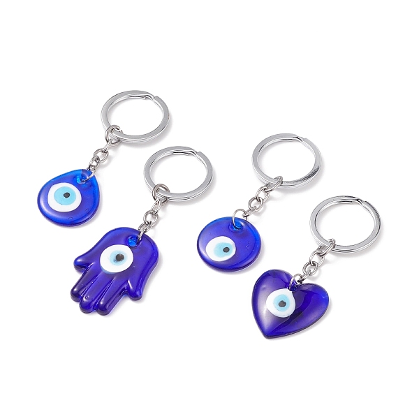 PandaHall Handmade Lampwork Evil Eye Pendants Keychain, with Alloy Split Key Rings, Heart & Flat Round & Hamsa Hand & Teardrop, Blue...
PandaHall Handmade Lampwork Evil Eye Pendants Keychain, with Alloy Split Key Rings, Heart & Flat Round & Hamsa Hand & Teardrop, Blue...
