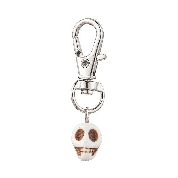 PandaHall Synthetic Turquoise Skull Pendant Decorations, Alloy Swivel Lobster Claw Clasps Charms for Bag Ornaments, Platinum, 46mm Synthetic...
PandaHall Synthetic Turquoise Skull Pendant Decorations, Alloy Swivel Lobster Claw Clasps Charms for Bag Ornaments, Platinum, 46mm Synthetic...