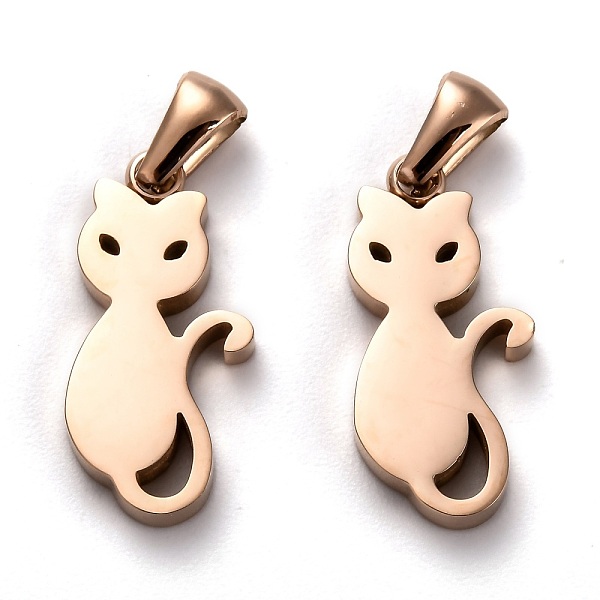 PandaHall Ion Plating(IP) 304 Stainless Steel Pendants, Manual Polishing, Cat, Rose Gold, 22x10.5x3mm, Hole: 6x2.5mm 304 Stainless Steel Cat...
PandaHall Ion Plating(IP) 304 Stainless Steel Pendants, Manual Polishing, Cat, Rose Gold, 22x10.5x3mm, Hole: 6x2.5mm 304 Stainless Steel Cat...