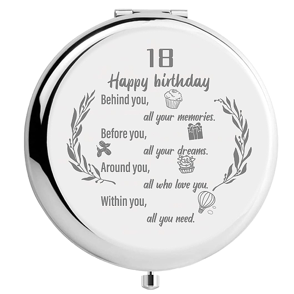 PandaHall 304 Stainless Steel Customization Mirror, Flat Round with Word, Birthday Themed Pattern, 70x65mm Stainless Steel Others
PandaHall 304 Stainless Steel Customization Mirror, Flat Round with Word, Birthday Themed Pattern, 70x65mm Stainless Steel Others
