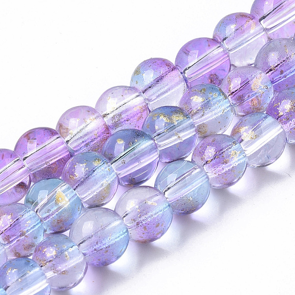 PandaHall Transparent Spray Painted Glass Bead Strands, with Golden Foil, Round, Plum, 6~7mm, Hole: 1.2~1.5mm, about 65~67pcs/Strand, 14.76..., Purple
PandaHall Transparent Spray Painted Glass Bead Strands, with Golden Foil, Round, Plum, 6~7mm, Hole: 1.2~1.5mm, about 65~67pcs/Strand, 14.76..., Purple