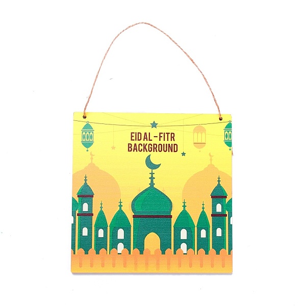 PandaHall Eid Theme Density Board Wooden Wall Ornament Doorplate Pendants, Square with Jute Twine, for Home Garden Hanging Decoration...
PandaHall Eid Theme Density Board Wooden Wall Ornament Doorplate Pendants, Square with Jute Twine, for Home Garden Hanging Decoration...