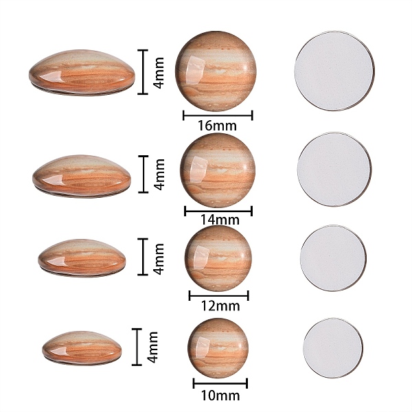 PandaHall Luminous Glass Cabochons, Planet Pattern, Half Round, Mixed Color, 80pcs/box Glass Planet Multicolor
PandaHall Luminous Glass Cabochons, Planet Pattern, Half Round, Mixed Color, 80pcs/box Glass Planet Multicolor