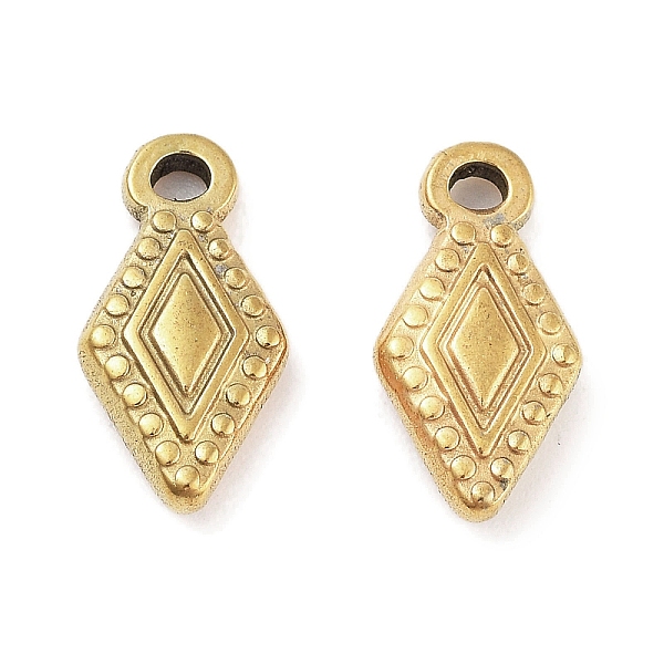 PandaHall 304 Stainless Steel Charms, Rhombus Charm, Golden, 12.5x6.5x2.5mm, Hole: 1.4mm 304 Stainless Steel Rhombus
PandaHall 304 Stainless Steel Charms, Rhombus Charm, Golden, 12.5x6.5x2.5mm, Hole: 1.4mm 304 Stainless Steel Rhombus