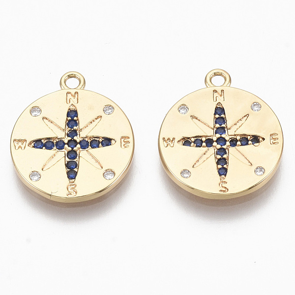 PandaHall Brass Micro Pave Cubic Zirconia Pendants, Nickel Free, Flat Round with Compass, Medium Blue, Real 18K Gold Plated, 16x13.5x1.5mm...
PandaHall Brass Micro Pave Cubic Zirconia Pendants, Nickel Free, Flat Round with Compass, Medium Blue, Real 18K Gold Plated, 16x13.5x1.5mm...