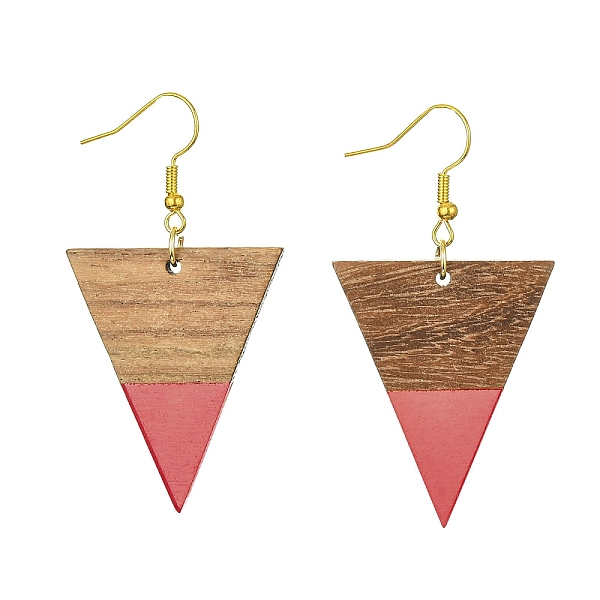 PandaHall Resin & Walnut Wood Triangle Dangle Earrings, Golden Iron Long Drop Earrings, Salmon, 57x30.5mm Resin Triangle Red
PandaHall Resin & Walnut Wood Triangle Dangle Earrings, Golden Iron Long Drop Earrings, Salmon, 57x30.5mm Resin Triangle Red