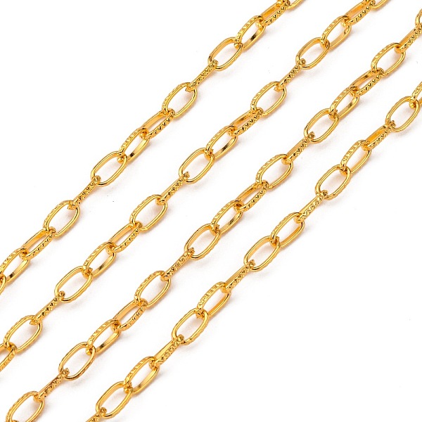 PandaHall Iron Cable Chains, Textured, Unwelded, with Spool, Flat Oval, Golden, 8x5x1.2mm, about 164.04 Feet(50m)/roll Iron
PandaHall Iron Cable Chains, Textured, Unwelded, with Spool, Flat Oval, Golden, 8x5x1.2mm, about 164.04 Feet(50m)/roll Iron