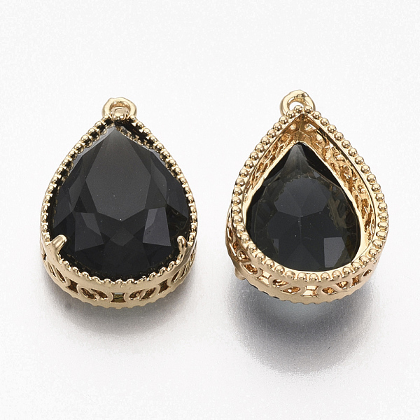 PandaHall Faceted Glass Pendants, with Golden Tone Brass Open Back Settings, Teardrop, Black, 23x15.5x6.5mm, Hole: 1.5mm Brass+Glass...
PandaHall Faceted Glass Pendants, with Golden Tone Brass Open Back Settings, Teardrop, Black, 23x15.5x6.5mm, Hole: 1.5mm Brass+Glass...