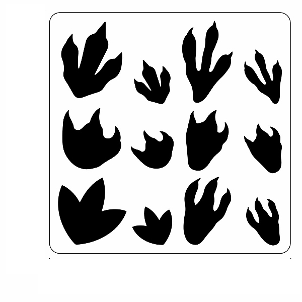 PandaHall FINGERINSPIRE Dinosaur Foot Print Stencil 30x30cm Reusable 12 Style Dinosaur Paw Print Painting Stencil Mylar Animal Paw Print..., White
PandaHall FINGERINSPIRE Dinosaur Foot Print Stencil 30x30cm Reusable 12 Style Dinosaur Paw Print Painting Stencil Mylar Animal Paw Print..., White