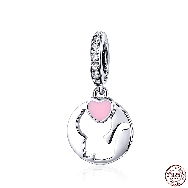 PandaHall 925 Sterling Silver Enamel Kitten European Dangle Charms, with Cubic Zirconia, Flat Round with Cat, with 925 Stamp, Pink, 21x11mm...
PandaHall 925 Sterling Silver Enamel Kitten European Dangle Charms, with Cubic Zirconia, Flat Round with Cat, with 925 Stamp, Pink, 21x11mm...