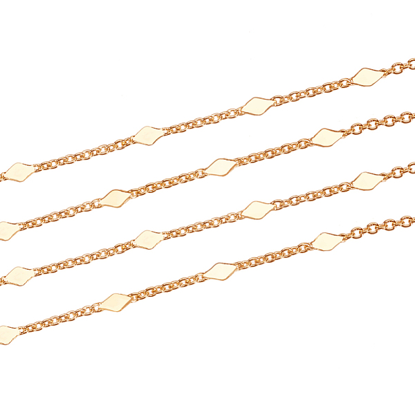PandaHall 3.28 Feet Brass Link Chains, Cable Chains, Soldered, Rhombus, Real 18K Gold Plated, 1.5x1x0.3mm Brass
PandaHall 3.28 Feet Brass Link Chains, Cable Chains, Soldered, Rhombus, Real 18K Gold Plated, 1.5x1x0.3mm Brass
