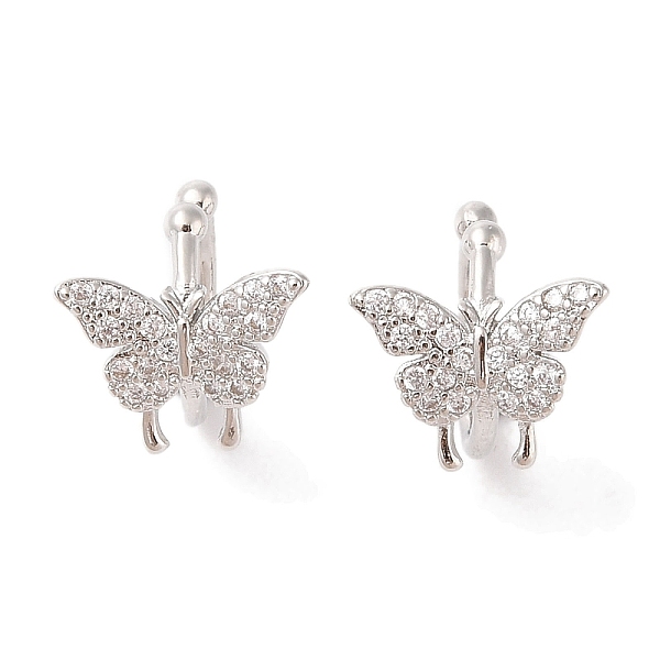 PandaHall Brass Micro Pave Clear Cubic Zirconia Cuff Earrings for Women, Butterfly, Platinum, 12.5x13mm Brass Butterfly Clear
PandaHall Brass Micro Pave Clear Cubic Zirconia Cuff Earrings for Women, Butterfly, Platinum, 12.5x13mm Brass Butterfly Clear