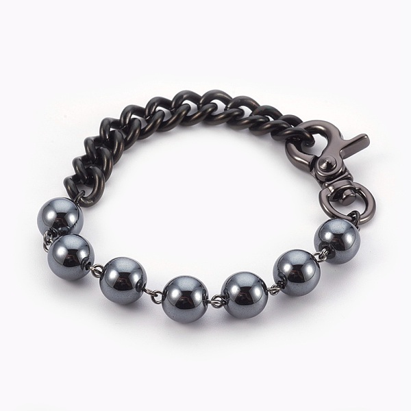 PandaHall Men's Non-Magnetic Synthetic Hematite Beads Bracelets, with Zinc Alloy Swivel Snap Hook and 304 Stainless Steel Curb Chains, 8-1/8...
PandaHall Men's Non-Magnetic Synthetic Hematite Beads Bracelets, with Zinc Alloy Swivel Snap Hook and 304 Stainless Steel Curb Chains, 8-1/8...