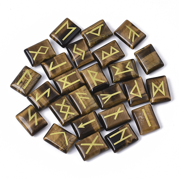 PandaHall Natural Tiger Quartz Cabochons, Divination Stone, Rectangle with Runes/Futhark/Futhorc, 20x15x6.5mm, 25pcs/et Tiger Quartz...
PandaHall Natural Tiger Quartz Cabochons, Divination Stone, Rectangle with Runes/Futhark/Futhorc, 20x15x6.5mm, 25pcs/et Tiger Quartz...