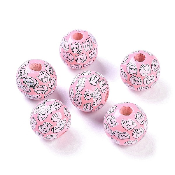PandaHall Printed Wood Beads, Round Beads, Pink, 16x15mm, Hole: 4.3mm Wood Round Pink
PandaHall Printed Wood Beads, Round Beads, Pink, 16x15mm, Hole: 4.3mm Wood Round Pink