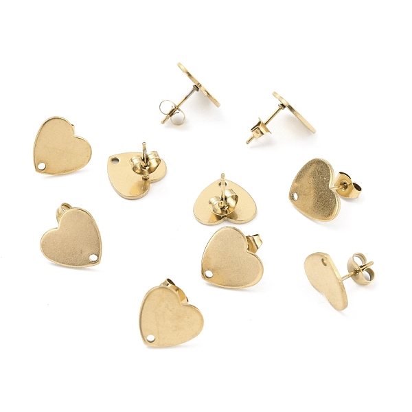 PandaHall Ion Plating(IP) 304 Stainless Steel Stud Earring Findings, with Ear Nuts, Heart, Real 18K Gold Plated, 12x13mm, Hole: 1.5mm, Pin...
PandaHall Ion Plating(IP) 304 Stainless Steel Stud Earring Findings, with Ear Nuts, Heart, Real 18K Gold Plated, 12x13mm, Hole: 1.5mm, Pin...