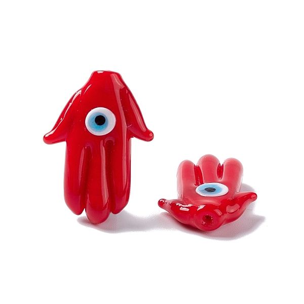 PandaHall Handmade Evil Eye Lampwork Beads, Half Drilled, Hamsa Hand/Hand of Miriam, Red, 27~27.5x19.5~21x6.5mm, Hole: 1mm Lampwork Palm Red
PandaHall Handmade Evil Eye Lampwork Beads, Half Drilled, Hamsa Hand/Hand of Miriam, Red, 27~27.5x19.5~21x6.5mm, Hole: 1mm Lampwork Palm Red