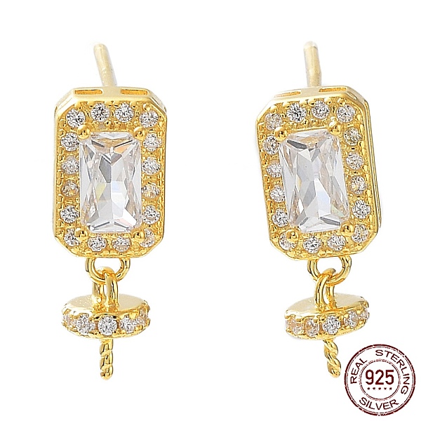 PandaHall 925 Sterling Silver with Clear Cubic Zirconia Stud Earring Findings, for Half Drilled Pearl Beads, with S925 Stamp, Rectangle...
PandaHall 925 Sterling Silver with Clear Cubic Zirconia Stud Earring Findings, for Half Drilled Pearl Beads, with S925 Stamp, Rectangle...