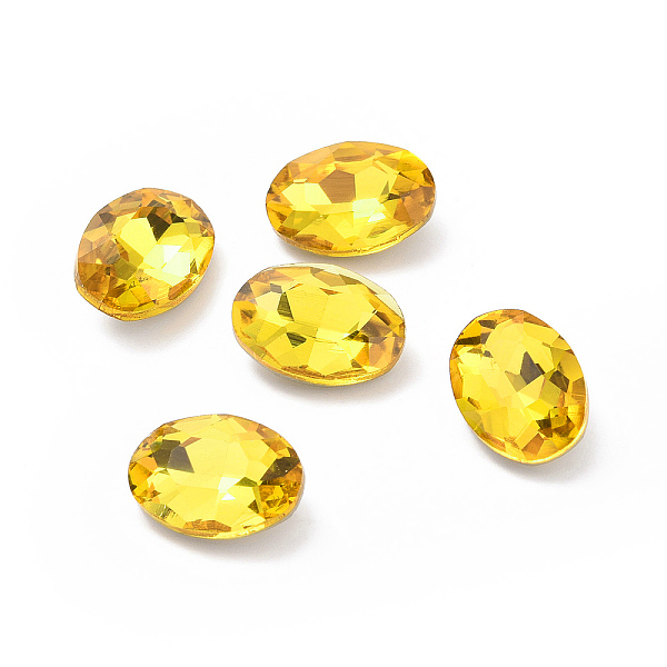 PandaHall Glass Rhinestone Cabochons, Pointed Back & Silver Back Plated, Oval, Light Topaz, 14x10x5mm Glass Rhinestone Oval Yellow
PandaHall Glass Rhinestone Cabochons, Pointed Back & Silver Back Plated, Oval, Light Topaz, 14x10x5mm Glass Rhinestone Oval Yellow