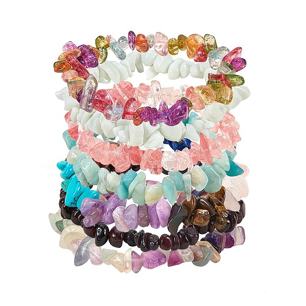 PandaHall 7Pcs 7 Styles Unisex Chip Natural & Synthetic Gemstone Beaded Stretch Bracelets Sets, with Velvet Bag, Inner Diameter: 1-3/4~2...
PandaHall 7Pcs 7 Styles Unisex Chip Natural & Synthetic Gemstone Beaded Stretch Bracelets Sets, with Velvet Bag, Inner Diameter: 1-3/4~2...