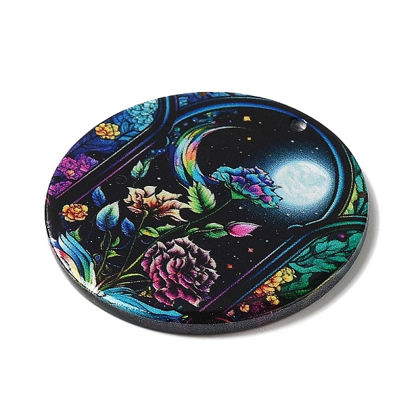 PandaHall Opaque Acrylic Pendants, Flat Round with Flower, Black, 37.5~38x2mm, Hole: 1.6mm Acrylic Flat Round Black
PandaHall Opaque Acrylic Pendants, Flat Round with Flower, Black, 37.5~38x2mm, Hole: 1.6mm Acrylic Flat Round Black