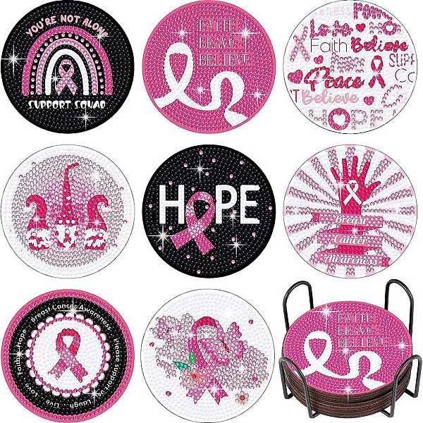 PandaHall DIY Breast Cancer Awareness Ribbon Diamond Painting Wood Cup Mat Kits, Including Coster Holder, Resin Rhinestones, Diamond Sticky..., Multicolor
PandaHall DIY Breast Cancer Awareness Ribbon Diamond Painting Wood Cup Mat Kits, Including Coster Holder, Resin Rhinestones, Diamond Sticky..., Multicolor