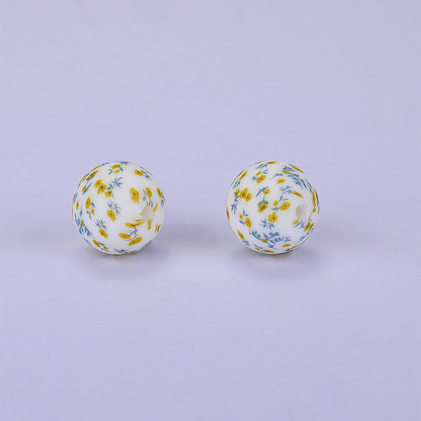 PandaHall Printed Round with Flower Pattern Silicone Focal Beads, Light Yellow, 15x15mm, Hole: 2mm Silicone Round
PandaHall Printed Round with Flower Pattern Silicone Focal Beads, Light Yellow, 15x15mm, Hole: 2mm Silicone Round