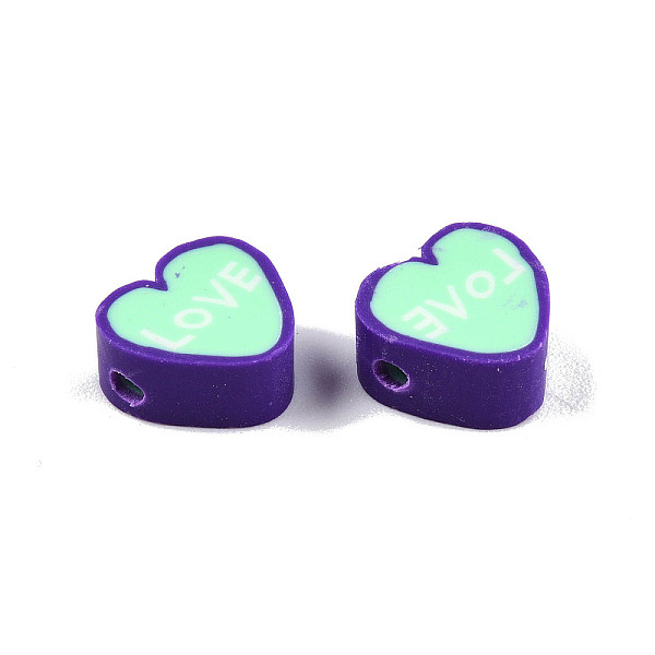 PandaHall Handmade Polymer Clay Beads, Heart with Word Love, Indigo, 9~9.5x10~11x4~5mm, Hole: 1.5~1.8mm Polymer Clay Heart Purple
PandaHall Handmade Polymer Clay Beads, Heart with Word Love, Indigo, 9~9.5x10~11x4~5mm, Hole: 1.5~1.8mm Polymer Clay Heart Purple