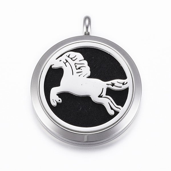 PandaHall 316 Surgical Stainless Steel Diffuser Locket Pendants, with Perfume Pad and Magnetic Clasps, Flat Round with Horse, Stainless..., Black
PandaHall 316 Surgical Stainless Steel Diffuser Locket Pendants, with Perfume Pad and Magnetic Clasps, Flat Round with Horse, Stainless..., Black