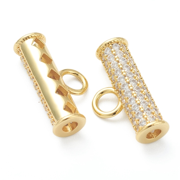 PandaHall Brass Cubic Zirconia Tube Bails, Loop Bails, Long-Lasting Plated, Column, Real 18K Gold Plated, 12x22x6mm, Hole: 4mm, Inner..., Clear
PandaHall Brass Cubic Zirconia Tube Bails, Loop Bails, Long-Lasting Plated, Column, Real 18K Gold Plated, 12x22x6mm, Hole: 4mm, Inner..., Clear