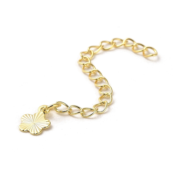 PandaHall Rack Plating Brass Curb Chain Extender, End Chains with Flower Drop, Real 18K Gold Plated, 61mm Brass Flower
PandaHall Rack Plating Brass Curb Chain Extender, End Chains with Flower Drop, Real 18K Gold Plated, 61mm Brass Flower