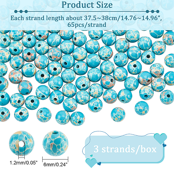 PandaHall 3 Strands about 195 Pcs Blue Imperial Jasper Beads, 6mm Synthetic Imperial Jasper Bead Strands Polished Gemstone Stone Bead...
PandaHall 3 Strands about 195 Pcs Blue Imperial Jasper Beads, 6mm Synthetic Imperial Jasper Bead Strands Polished Gemstone Stone Bead...