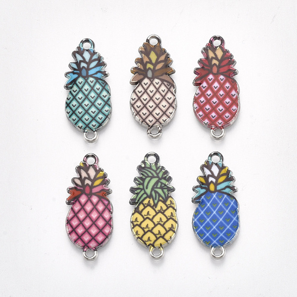 PandaHall Printed Alloy Links connectors, with Enamel, Pineapple, Platinum, Mixed Color, 27x11.5x2.5mm, Hole: 1.5mm Alloy Fruit Multicolor
PandaHall Printed Alloy Links connectors, with Enamel, Pineapple, Platinum, Mixed Color, 27x11.5x2.5mm, Hole: 1.5mm Alloy Fruit Multicolor