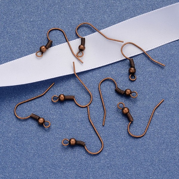 PandaHall Earring Jewelry Findings Red Copper Iron Earring Hooks, with Horizontal Loop, Nickel Free, 17~19x18mm, Hole: 2mm, Pin: 0.6mm Iron
PandaHall Earring Jewelry Findings Red Copper Iron Earring Hooks, with Horizontal Loop, Nickel Free, 17~19x18mm, Hole: 2mm, Pin: 0.6mm Iron