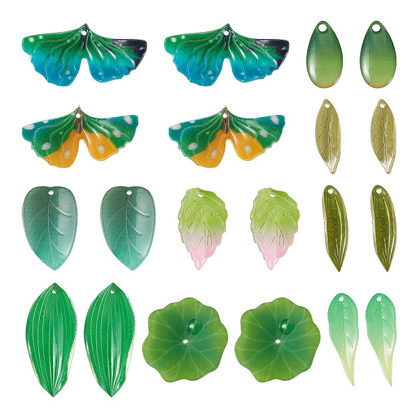 PandaHall Craftdady 40Pcs 10 Style Plastic Pendants, Leaf, Mixed Color, 16~37x7~30.5x2~6mm, Hole: 0.9~1.8mm, 4pcs/style Plastic Leaf..., Multicolor
PandaHall Craftdady 40Pcs 10 Style Plastic Pendants, Leaf, Mixed Color, 16~37x7~30.5x2~6mm, Hole: 0.9~1.8mm, 4pcs/style Plastic Leaf..., Multicolor
