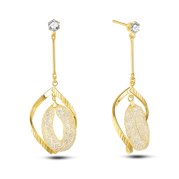 PandaHall SHEGRACE Alloy Dangle Stud Earrings, with 925 Sterling Silver Pin and Clear Grade AAA Cubic Zirconia, Oval Ring, Golden, 58mm...
PandaHall SHEGRACE Alloy Dangle Stud Earrings, with 925 Sterling Silver Pin and Clear Grade AAA Cubic Zirconia, Oval Ring, Golden, 58mm...