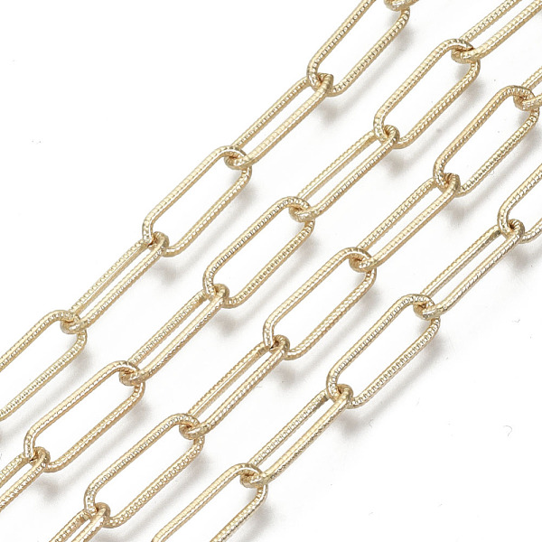 PandaHall Unwelded Iron Paperclip Chains, Drawn Elongated Cable Chains, with Spool, Light Gold, 15.1x5.1x1.1mm, about 32.8 Feet(10m)/roll...
PandaHall Unwelded Iron Paperclip Chains, Drawn Elongated Cable Chains, with Spool, Light Gold, 15.1x5.1x1.1mm, about 32.8 Feet(10m)/roll...