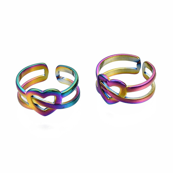 PandaHall Open Heart Cuff Rings, Hollow Wide Open Rings, Rainbow Color 304 Stainless Steel Rings for Women, US Size 6 3/4(17.1mm) 304...
PandaHall Open Heart Cuff Rings, Hollow Wide Open Rings, Rainbow Color 304 Stainless Steel Rings for Women, US Size 6 3/4(17.1mm) 304...