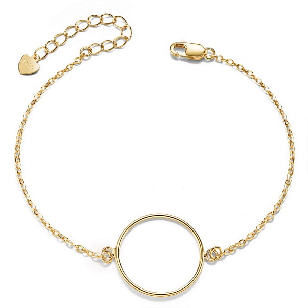 PandaHall SHEGRACE Simple Design 925 Sterling Silver Bracelet, with Circle, Real 24K Gold Plated, 6-1/4 inch(16cm) Sterling Silver
PandaHall SHEGRACE Simple Design 925 Sterling Silver Bracelet, with Circle, Real 24K Gold Plated, 6-1/4 inch(16cm) Sterling Silver