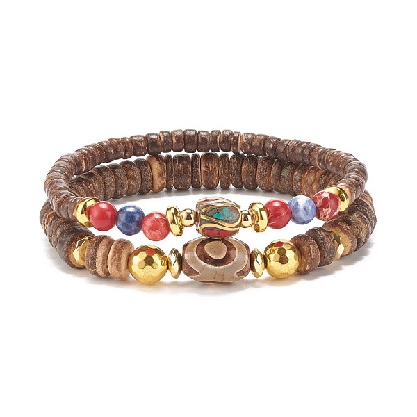 PandaHall 2Pcs 2 Style Mala Bead Bracelets Set, Natural Coconut & Gemstone Stretch Bracelets Set with Tibetan Style DZi Beads for Women...
PandaHall 2Pcs 2 Style Mala Bead Bracelets Set, Natural Coconut & Gemstone Stretch Bracelets Set with Tibetan Style DZi Beads for Women...