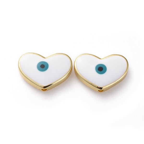 PandaHall Golden Tone Brass Beads, with Enamel, Heart with Evil Eye, White, 14x20x5mm, Hole: 1.8mm Brass+Enamel Heart White
PandaHall Golden Tone Brass Beads, with Enamel, Heart with Evil Eye, White, 14x20x5mm, Hole: 1.8mm Brass+Enamel Heart White