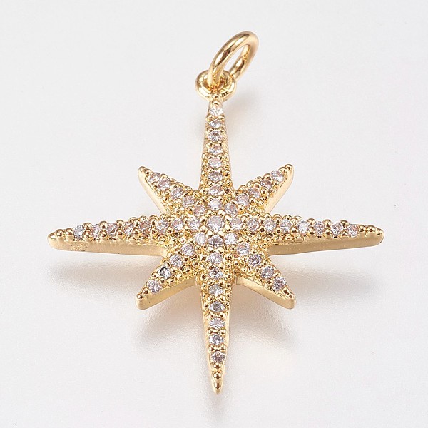 PandaHall Brass Micro Pave Cubic Zirconia Pendants, Star, Clear, Real 18K Gold Plated, 25x23x3mm, Hole: 3mm Brass+Cubic Zirconia Star Clear
PandaHall Brass Micro Pave Cubic Zirconia Pendants, Star, Clear, Real 18K Gold Plated, 25x23x3mm, Hole: 3mm Brass+Cubic Zirconia Star Clear