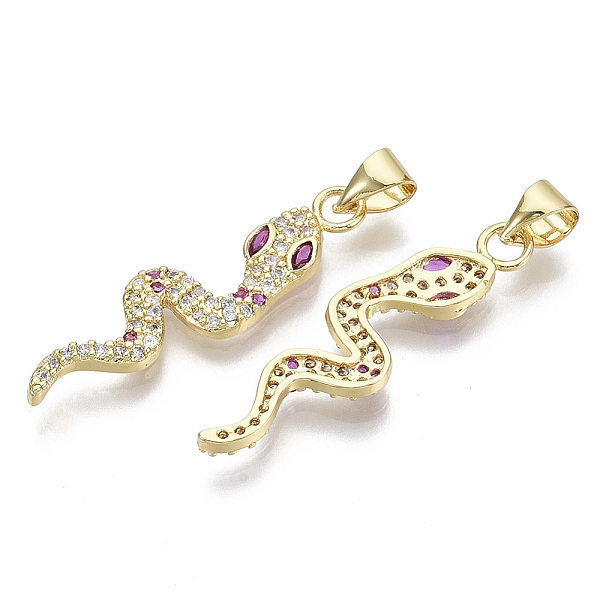 PandaHall Brass Micro Pave Cubic Zirconia Pendants, with Brass Snap On Bails, Nickel Free, Snake, Clear & Camellia, Real 16K Gold Plated...
PandaHall Brass Micro Pave Cubic Zirconia Pendants, with Brass Snap On Bails, Nickel Free, Snake, Clear & Camellia, Real 16K Gold Plated...