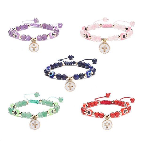 PandaHall 5Pcs 5 Style Alloy Enamel Cross Charm Bracelets Set, Natural Mixed Gemstone & Resin Evil Eye Braided Adjustable Bracelets for...
PandaHall 5Pcs 5 Style Alloy Enamel Cross Charm Bracelets Set, Natural Mixed Gemstone & Resin Evil Eye Braided Adjustable Bracelets for...
